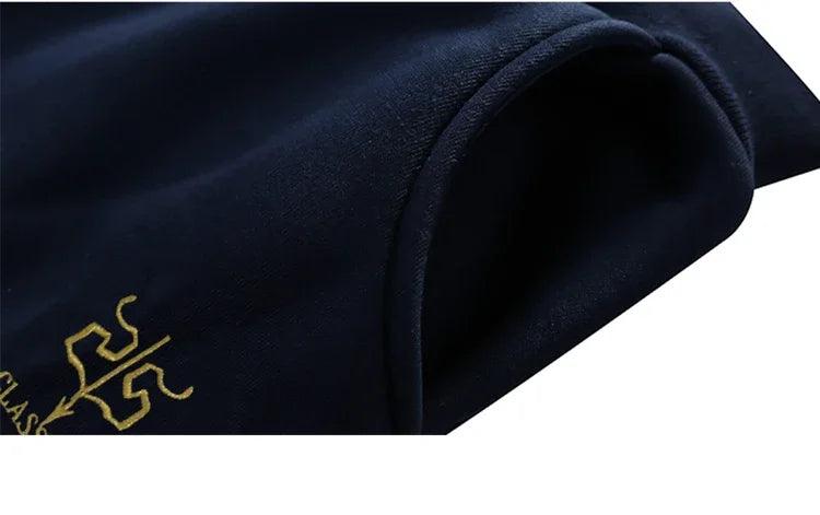 Men's autumn and winter sports set hooded casual cardigan jacket outdoor thickened warm sports shirt+pants two-piece set -