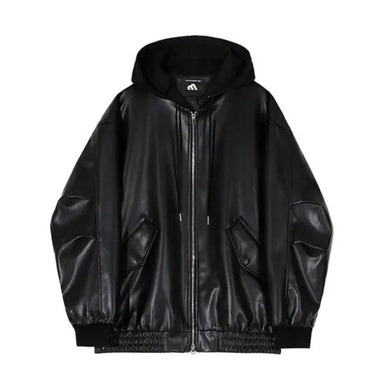Men's Hooded Leather Jackets - MANDOTOS