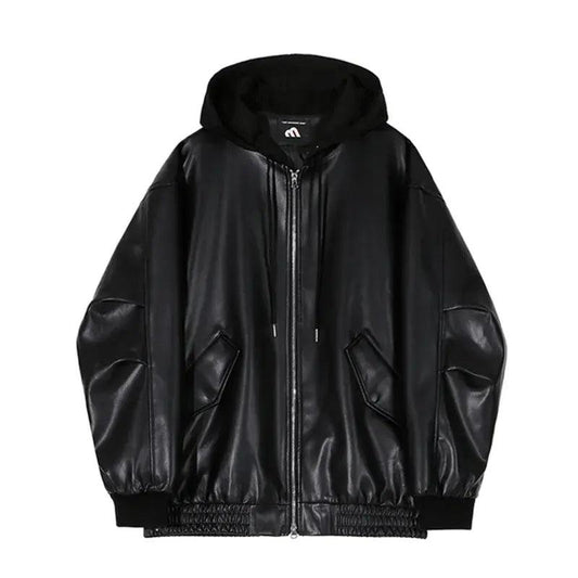Men's Hooded Leather Jackets - MANDOTOS