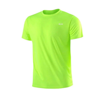 Men's Quick Dry Short Sleeve Gym Running Moisture Wicking Round Neck T-Shirt Training Exercise Gym Sport Shirt Tops Lightweight - MANDOTOS