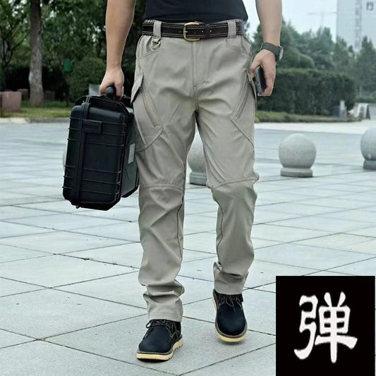 Men's Spring Autumn Tactical Cargo Elastic Pants Combat Trekking Hiking Camping Climbing Run Sport Cycling Work Outdoor Trousers - MANDOTOS