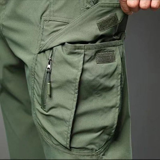 Men's Spring Autumn Tactical Cargo Elastic Pants Combat Trekking Hiking Camping Climbing Run Sport Cycling Work Outdoor Trousers - MANDOTOS