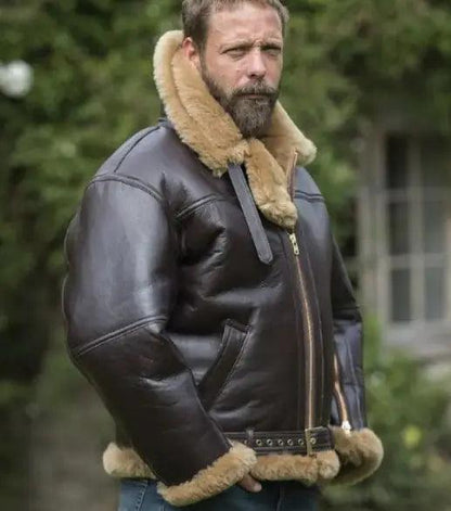 Men's Stylish Winter Fur-Lined Leather Jacket - MANDOTOS