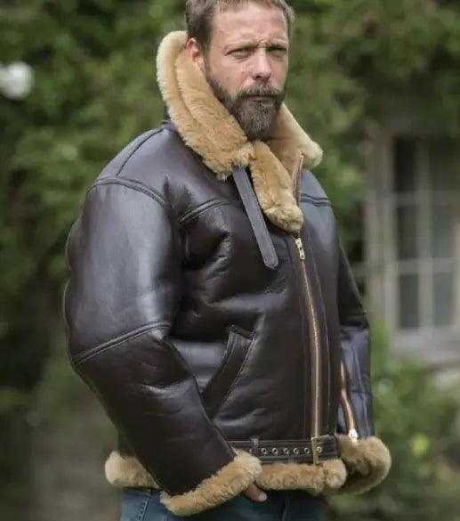 Men's Stylish Winter Fur-Lined Leather Jacket - MANDOTOS