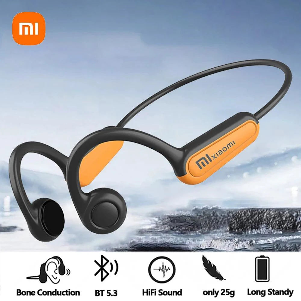 Xiaomi Mijia Bone Conduction Earphones with Bluetooth 5.3, waterproof design, sports-ready headphones for running and driving.