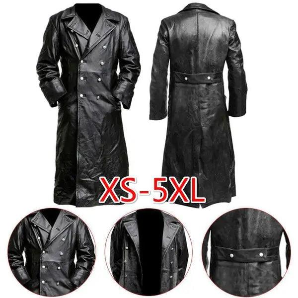 Midnight Leather Trench - MANDOTOS