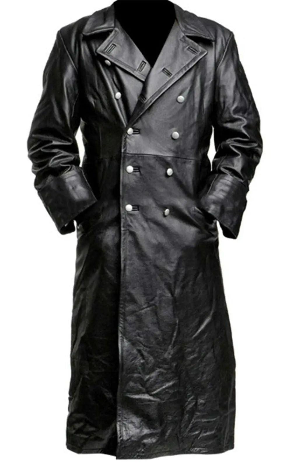 Midnight Leather Trench - MANDOTOS