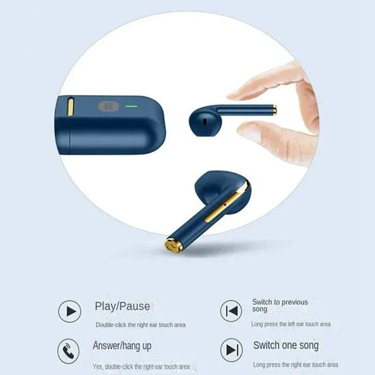 Xiaomi J18 true wireless earbuds with noise cancelling, HiFi stereo sound, in-ear design, waterproof, with built-in microphone.