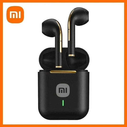 Xiaomi J18 true wireless earbuds with noise-canceling, HiFi stereo sound, in-ear design, waterproof, with built-in microphone.