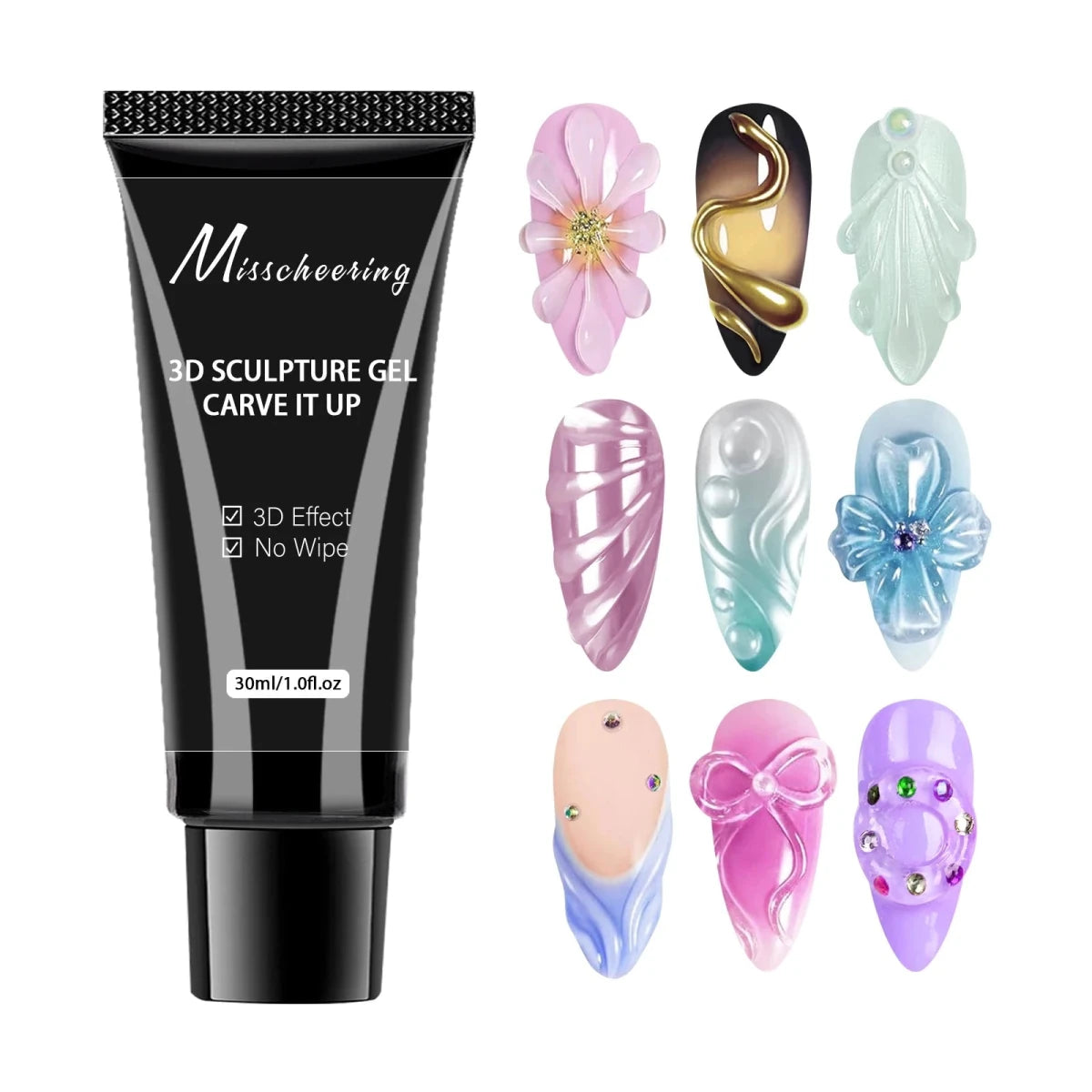Mandotos 30g Nail Rhinestone Glue Gel by Misscheering Official Store for 3D nail charms and rhinestone adhesion.