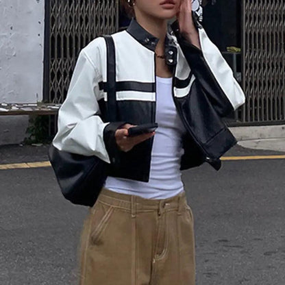 Mosaic Leather Jacket - MANDOTOS