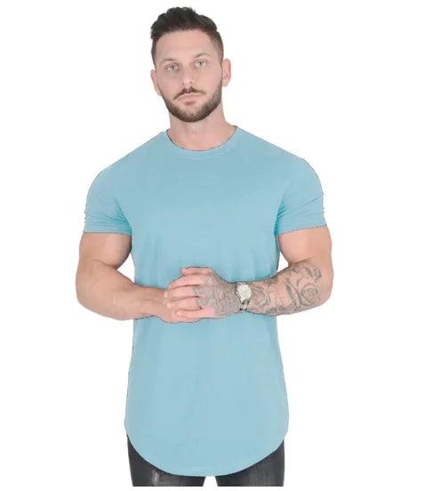 Muscle Fitness T-shirt Summer Men's Athleisure Workout short sleeve T-shirt High Quality cotton Men T-shirt Gym Sport Shirt Tops - MANDOTOS