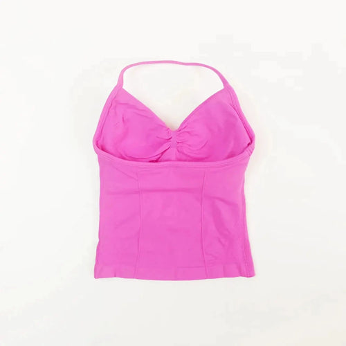 NCLAGEN Impact longline strappy women's yoga vest with open back, fitness tank top, suitable for gym, running, and workout sessions.