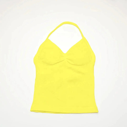 NCLAGEN Impact longline strappy sports yoga vest for women, open-back design, gym workout, running, and fitness training.