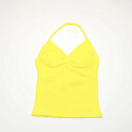 NCLAGEN Impact longline strappy sports yoga vest for women with open back design, ideal for running, gym, and workout sessions.