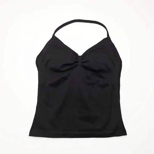 NCLAGEN Impact longline strappy sports yoga vest for women, featuring an open back design and halter style for fitness and running.