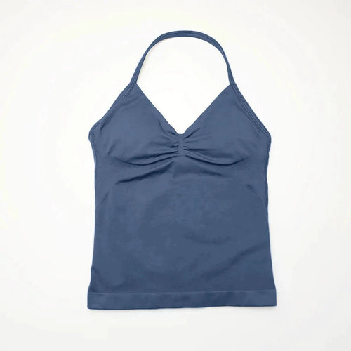 NCLAGEN Impact longline strappy sports yoga vest for women with open back design, ideal for gym, running, and workout sessions.