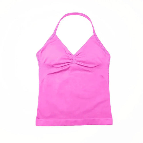 NCLAGEN Impact longline strappy sports yoga vest for women with open back design, ideal for gym, running, and workout activities.