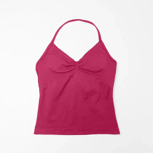 NCLAGEN Impact longline strappy women's yoga vest with open back design, ideal for fitness, running, and workout sessions.