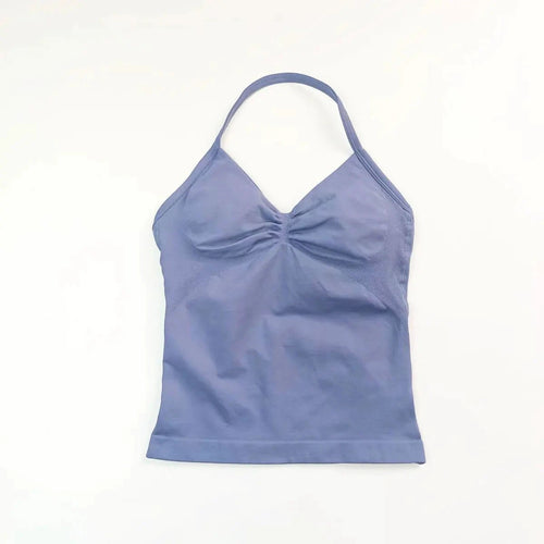 NCLAGEN Impact longline strappy sports yoga vest for women, open-back design, ideal for gym, running, and workout activities.