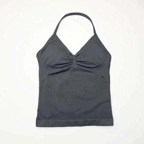 NCLAGEN Impact longline strappy sports yoga vest for women, open-back gym tank top ideal for running and workout sessions.