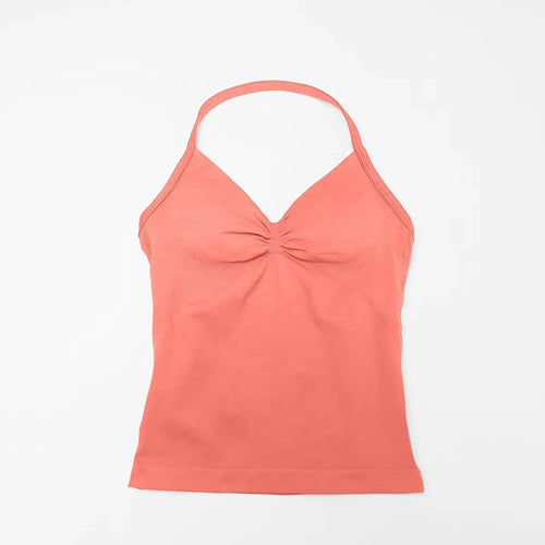 NCLAGEN Impact longline strappy women's yoga vest with open back design, ideal for gym, running, and workout activities.