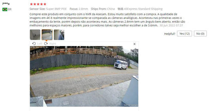 New 4K 8MP IP Camera Audio Outdoor POE H.265 Onvif Metal Bullet Home Color Night Vision Surveillance Camera - MANDOTOS