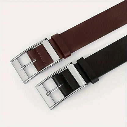 New Luxury Belt for Men PU Leather Belt Metal Pin Buckle High Quality Famous Brand Designer Waist Strap Belts for Jeans Men Belt - MANDOTOS