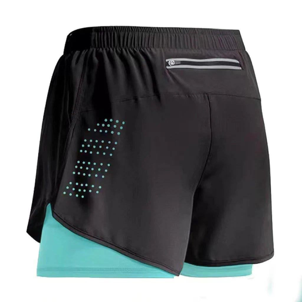 New Men Running Shorts Gym Sports Shorts 2 In 1 Quick Dry Workout Training Gym Fitness Jogging Short Pants Summer Men Shorts - MANDOTOS