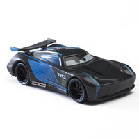 Disney Pixar Cars 1:55 diecast metal alloy toy car set featuring Lightning McQueen, Mater, Jackson Storm, and The King.