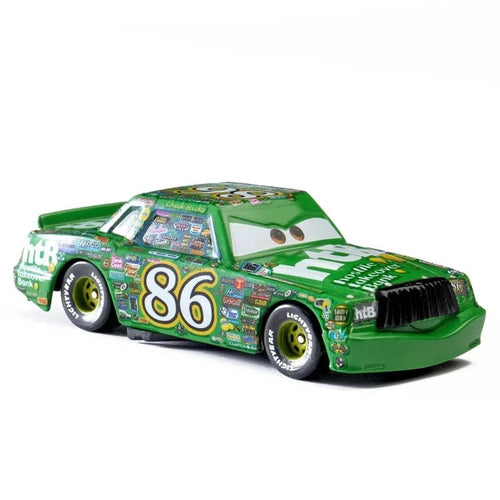 Disney Pixar Cars 1:55 metal alloy diecast toy car set featuring Lightning McQueen, Mater, Jackson Storm, and The King.