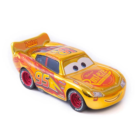 Disney Pixar Cars 1:55 metal alloy diecast toy car set featuring Lightning McQueen, Mater, Jackson Storm, and The King.