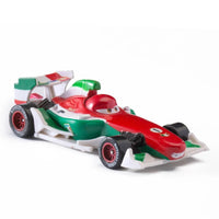 Disney Pixar Cars 1:55 diecast toy car set featuring Lightning McQueen, Mater, Jackson Storm, and The King in metal alloy.