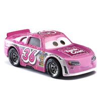 Disney Pixar Cars 1:55 diecast metal toy car set featuring Lightning McQueen, Mater, Jackson Storm, and The King, by Nine Fingers Store.