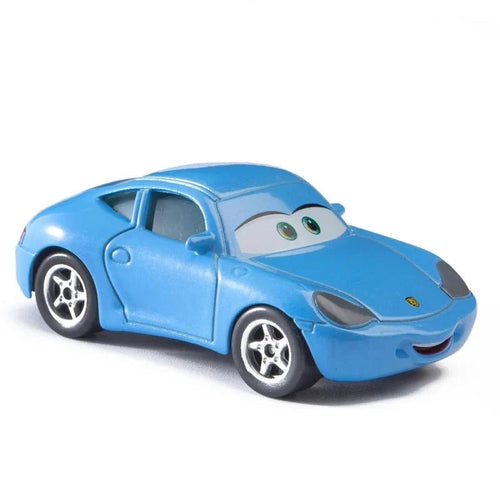Disney Pixar Cars 1:55 metal alloy diecast toy car set featuring Lightning McQueen, Mater, Jackson Storm, and The King.