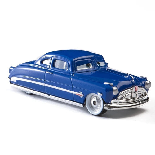 Disney Pixar Cars 1:55 metal alloy diecast toy car set featuring Lightning McQueen, Mater, Jackson Storm, and The King.