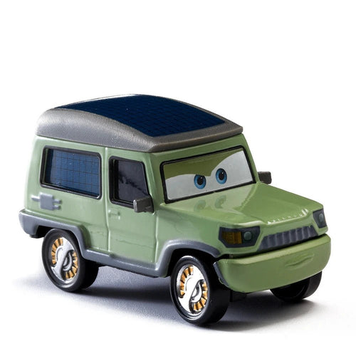Disney Pixar Cars 1:55 metal alloy diecast toy car set featuring Lightning McQueen, Mater, Jackson Storm, and The King.