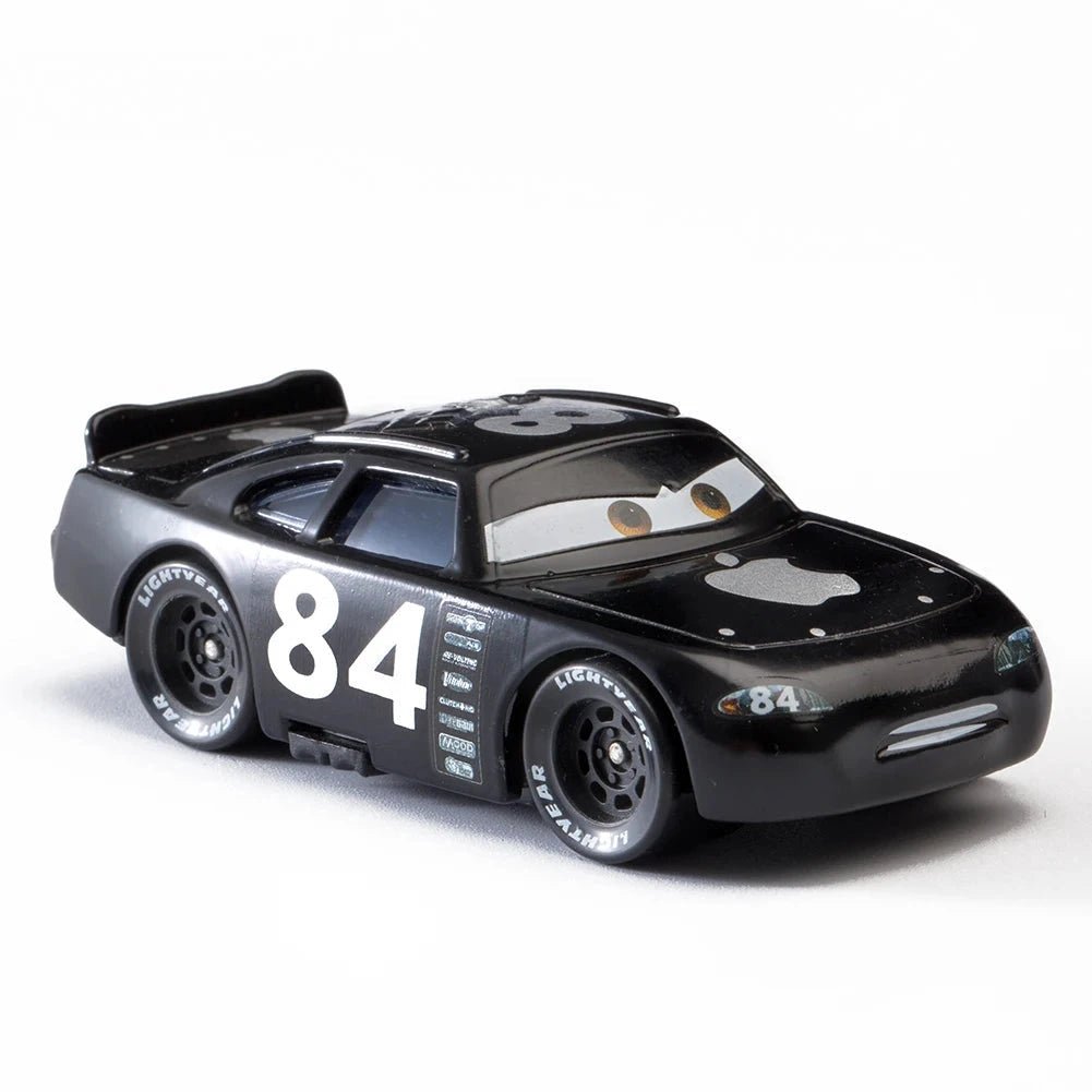 Disney Pixar Cars 1:55 metal alloy diecast toy car set featuring Lightning McQueen, Mater, Jackson Storm, and The King.