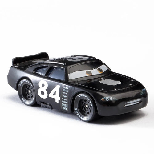 Disney Pixar Cars 1:55 metal alloy diecast toy car set featuring Lightning McQueen, Mater, Jackson Storm, and The King.