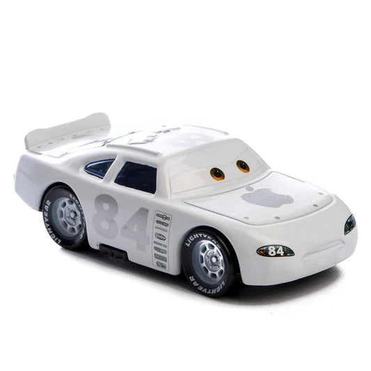 Disney Pixar Cars 1:55 diecast metal alloy toy car set featuring Lightning McQueen, Mater, Jackson Storm, and The King.