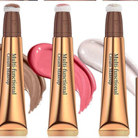 Highlight shading pen with liquid contour and sponge head for precise makeup application and highlighting.
