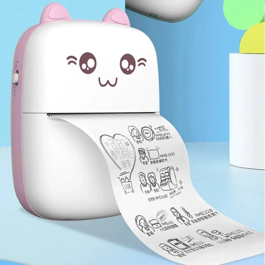 Portable mini Bluetooth WiFi printer for mobile phones, ideal for printing photos, notes, labels, and quick mobile printing.