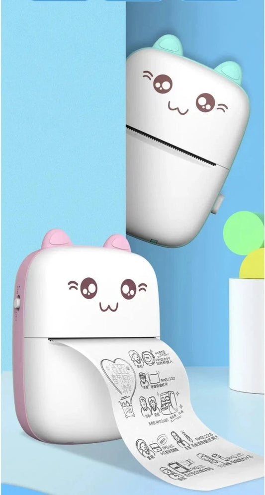 Portable mini Bluetooth WiFi printer for mobile phones, ideal for photo, note, and label printing on the go.