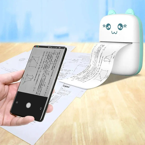 Portable mini Bluetooth WiFi printer for mobile phones, ideal for photos, notes, and labels, compact and easy to carry.