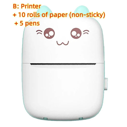 Portable mini Bluetooth WiFi printer for mobile phones, ideal for photo printing, notes, labels, and quick printing on the go.