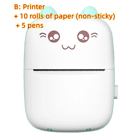 Portable mini Bluetooth WiFi printer for mobile phones, ideal for photo printing, notes, labels, and quick printing on the go.
