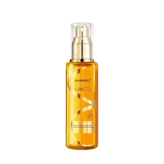 Bottle of Perfume Soft Hair Care Oil anti-static spray for frizz-free, hydrated hair with a sleek, modern bottle design.