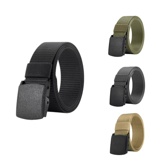Nylon Military Tactical Men Belt 2 Pack Webbing Canvas Outdoor Web Belt with Plastic Buckle gift for Men - MANDOTOS