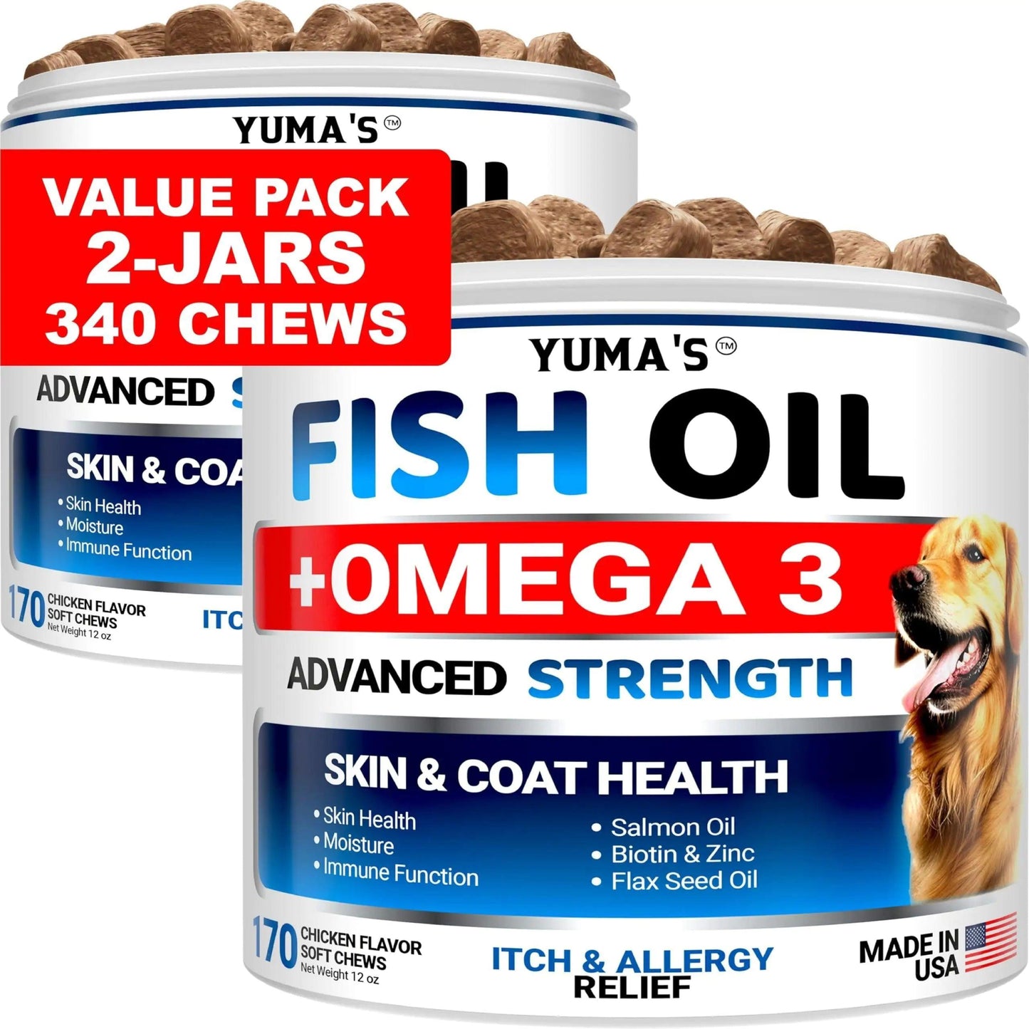Omega 3 Chewables for Dog Coat & Skin Health - MANDOTOS