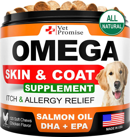 Omega 3 Dog Coat Enhancer Soft Chews 120 Count - MANDOTOS